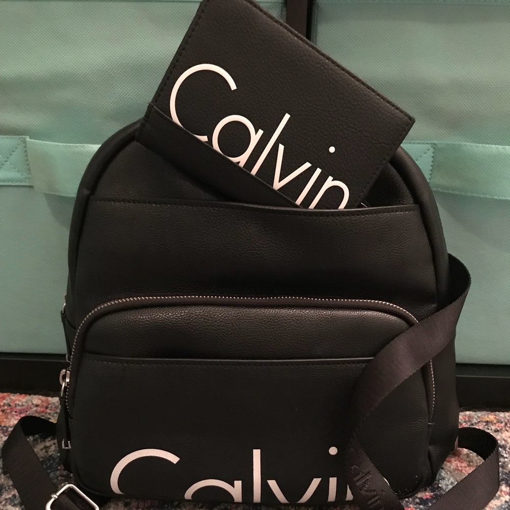 Calvin Klein mini backpack/matching wallet